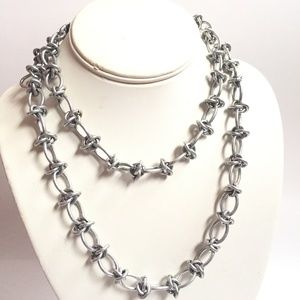 VINTAGE BCBGENERATION SILVER TONE LINK NECKLACE